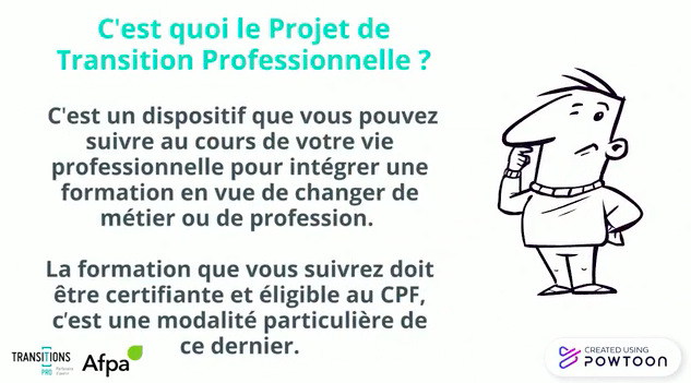 Reconversion avec le Projet de transition professionnelle