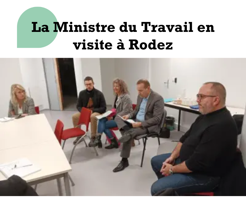 Visite de la Ministre du Travail à Rodez en Occitanie